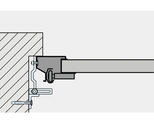 Detailansicht einer Deckenbefestigung mit Montageelementen