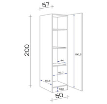 Hochschrank Flex Well Nepal Breite 50 cm kaschmir glänzend-thumb-1