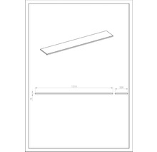 Technische Zeichnung eines Regalbords mit Maßen 1210 x 200 x 15 Millimeter