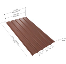 PRECIT Trapezplatte für Wand W35LA Rotbraun RAL 8012 Fix-Breite 1070 mm x Stärke 0,75 mm (Meterware ab 150 bis max. 900 cm)