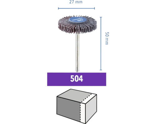 Dremel Polierrad 504 mit 27 Millimeter Durchmesser und 50 Millimeter Länge für Schleifarbeiten