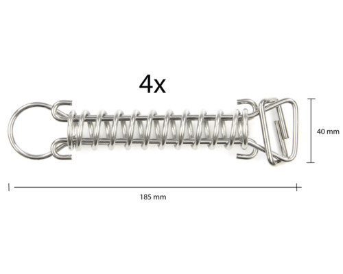 Vier Stück Federstecker, 185 mm Länge und 40 mm Breite