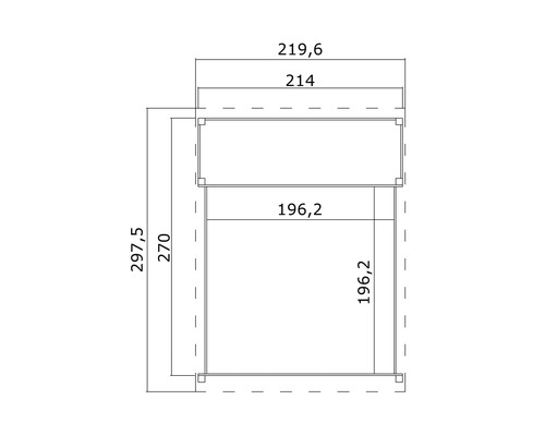 Technische Zeichnung mit Maßangaben in Millimeter