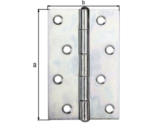 Türscharnier aus Metall mit Größenangaben