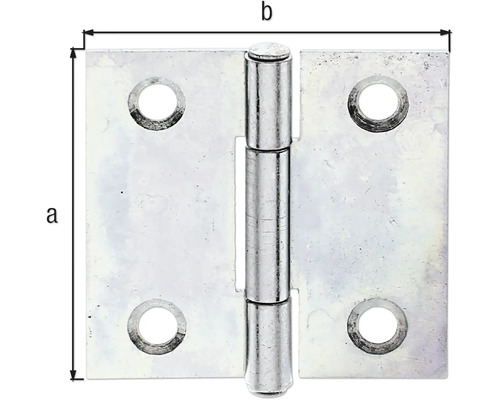 Abbildung einer Türscharnier mit den Maßen a und b