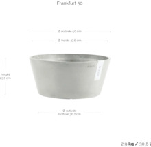 Blumentopf Frankfurt 50 mit den Maßen Höhe 25,7 cm, Außendurchmesser 50 cm und Innendurchmesser 47,6 cm