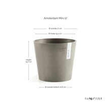Ecopots Amsterdam Mini 17 Blumentopf, Durchmesser 17 cm