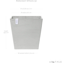 Rechteckiger Pflanzkübel aus Kunststoff, Höhe 49,5 cm