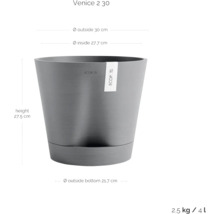 Blumentopf Ecopots Venice Kunststoff Ø 27,7 cm 30 x 30 x 27,5 cm grau