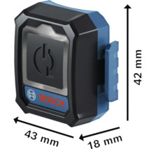 Bosch Logo mit Maßangaben des Produkts