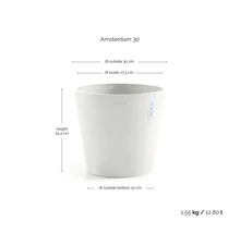 Blumentopf Ecopots Amsterdam Kunststoff Ø 27,3 cm 30 x 30 x 25,4 cm weiß