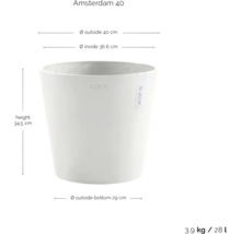 Blumentopf Ecopots Kunststoff Ø 38 cm 40 x 40 x 34,5 cm weiß