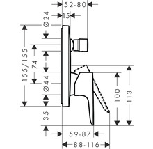 hansgrohe Badewannenarmatur Unterputz TALIS E weiß matt 71745700