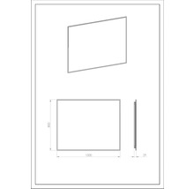 Technische Zeichnung eines Spiegels mit den Maßen 1000 x 800 x 29 mm.