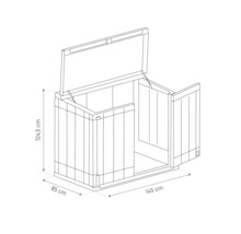 Mülltonnenbox Stora Way Plus XL inkl. Gasdruckfedern 145 x 85 x 124,5 cm Holzoptik taupe-anthrazit
