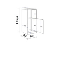 Flex Well Backofen/Kühlumbauschrank für 88er Einbaukühlschrank Valero BxTxH 60 x 60 x 169,5 cm weiß hochglanz zerlegt Anschlag reversibel 00011170