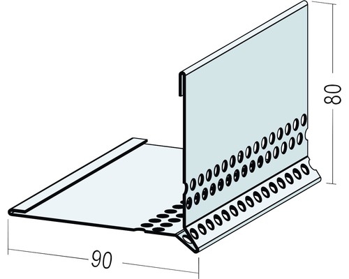Mauertrockenlegungsprofil mit den Maßen 90 mal 80