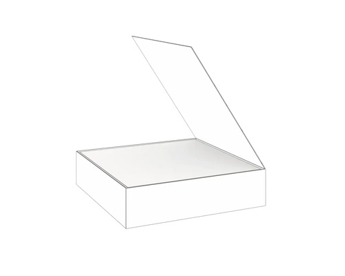 Offene Aufbewahrungsbox mit Deckel