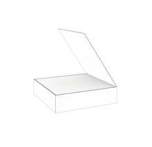Offene transparente Kunststoffbox