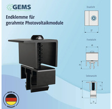 Endklemme für gerahmte PV-Module mit Rahmenhöhe 27-37 mm Aluminium schwarz eloxiert-thumb-6