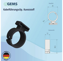 Kabelführungsclip für Montageschienen von PV-Modulen Kunststoff schwarz-thumb-4