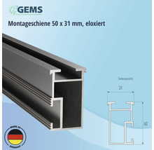 Montageschiene für PV-Module Aluminium schwarz eloxiert 50x31 mm Länge 1200 mm-thumb-7