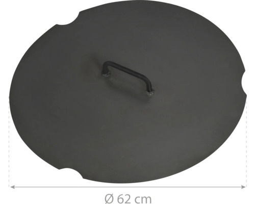 Abdeckung für Feuerschale mit einem Durchmesser von 62 Zentimetern und Griff