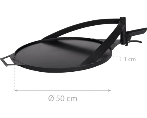 Grillplatte mit 50 Zentimeter Durchmesser und einem Zentimeter Höhe