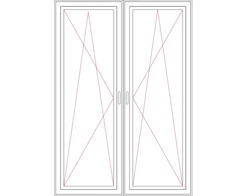 Skizze einer zweiflügeligen Tür