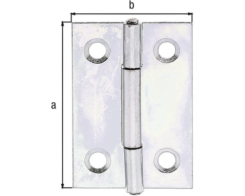 Metallscharnier mit Maßangaben