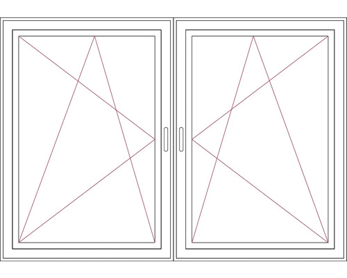 Illustration eines Doppelfensters mit Fensterkreuz
