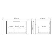Waschtischunterschrank Differnz OLLE BxHxT 90 x 39 cm x 45,5 cm Frontfarbe eiche 36.012.41