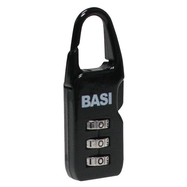 BASI Kofferschloss KS 615 mit einstellbarer Kombination Aluminiumgehäuse 3-stellige Zahlenkombination Schwarz