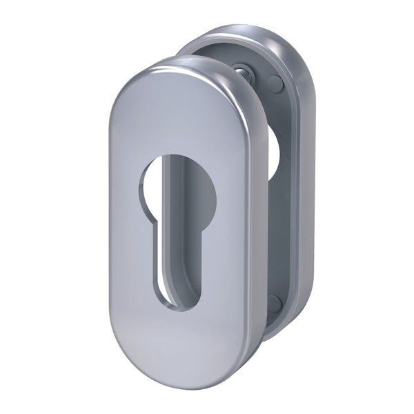 BASI Schmalrahmen-Rosettenpaar aus Edelstahl ZBR 3250 PZ oval für Türstärken von 38-45 mm geeignet