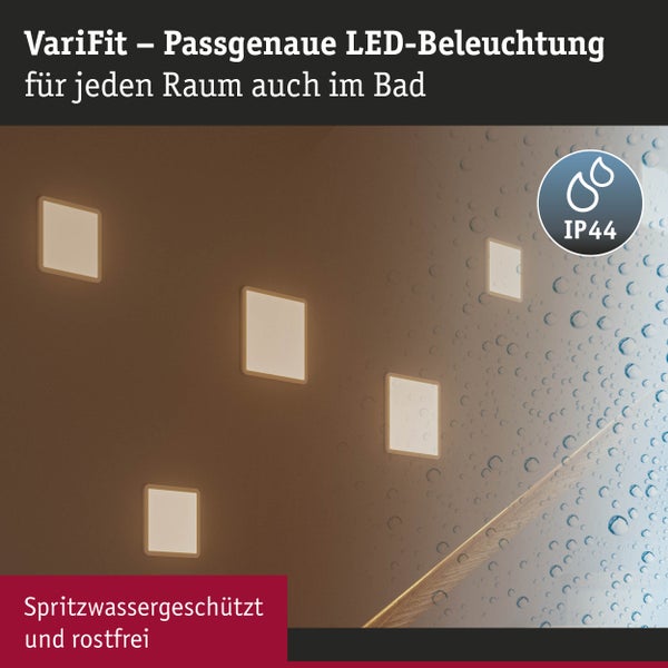 VariFit LED Einbaupanel 3-Step-Dim Areo IP44 eckig 230x230mm 16W 1400lm 3000K Weiß dimmbar