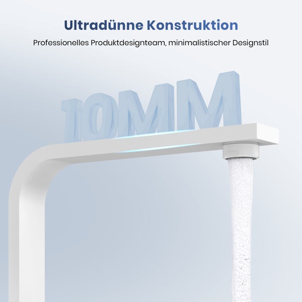 EMKE Küchenarmatur Spülbecken armatur 303x225x101mm Wasserhahn Küche, Einhebelmischer Weiß Matt Küchenarmaturen, Modern Messing Küchenarmatur