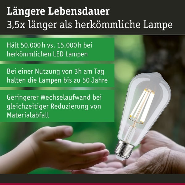 Eco-Line Filament 230V LED Kolben ST64 E27 840lm 4W 3000K Klar