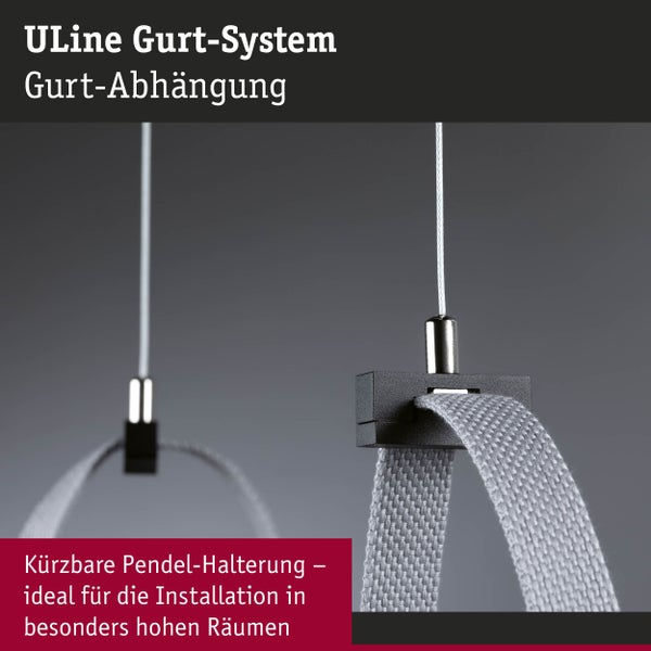 ULine Gurt Abhängung Pendelhalterung 45x15 mm schwarz