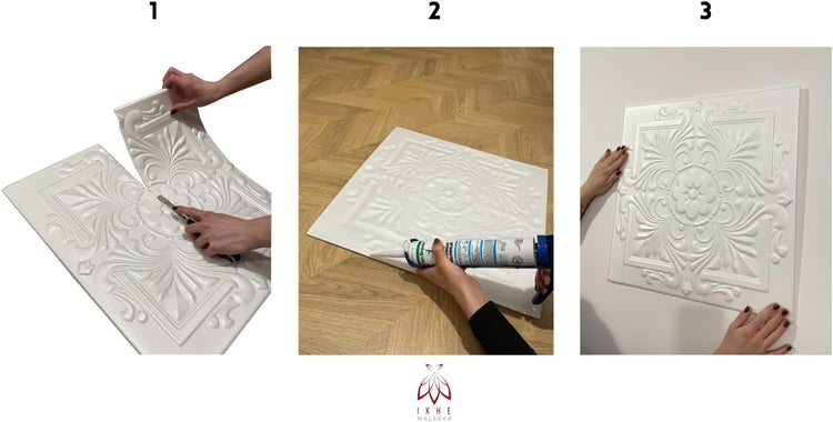Paneelen aus reines Polystyrol XPS Styropor Deckenpaneelen Wandpaneelen 3mm dick - 50x50cm 0,25m² 08107