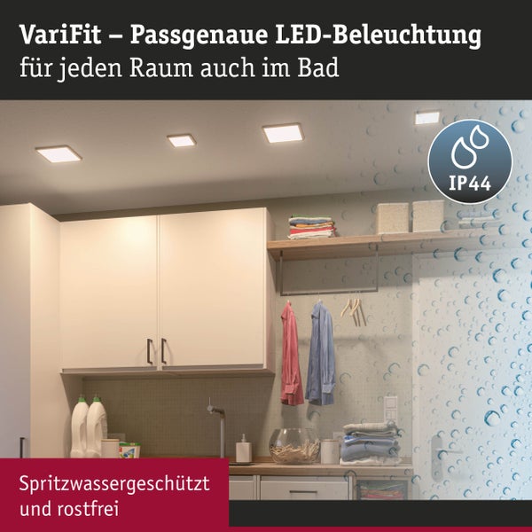 VariFit LED Einbaupanel Areo IP44 eckig 118x118mm 6,5W 500lm 4000K Weiß
