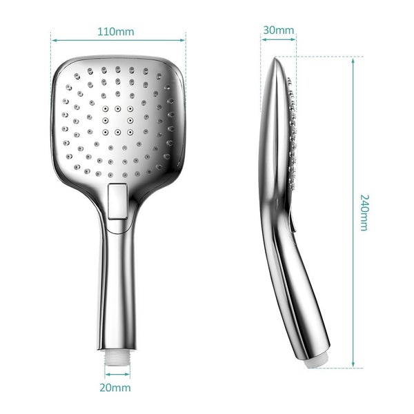 EMKE Duschkopf mit 3 Strahlarten – Regendusche Handbrause, Chrom, Universelle G1/2 Schnittstelle, Hochdruck Wassersparend für Badezimmer