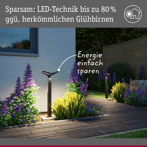 Gartenweg mit LED-Außenleuchten zur Beleuchtung von Pflanzen