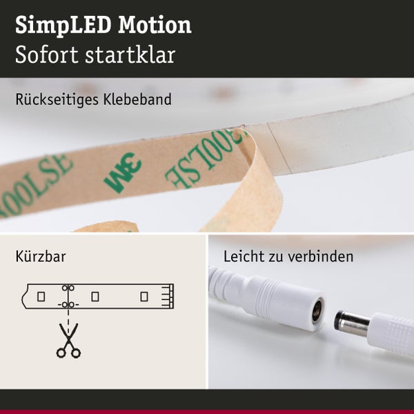 SimpLED Motion Lichtband mit rückseitigem Klebeband, kürzbar und leicht zu verbinden