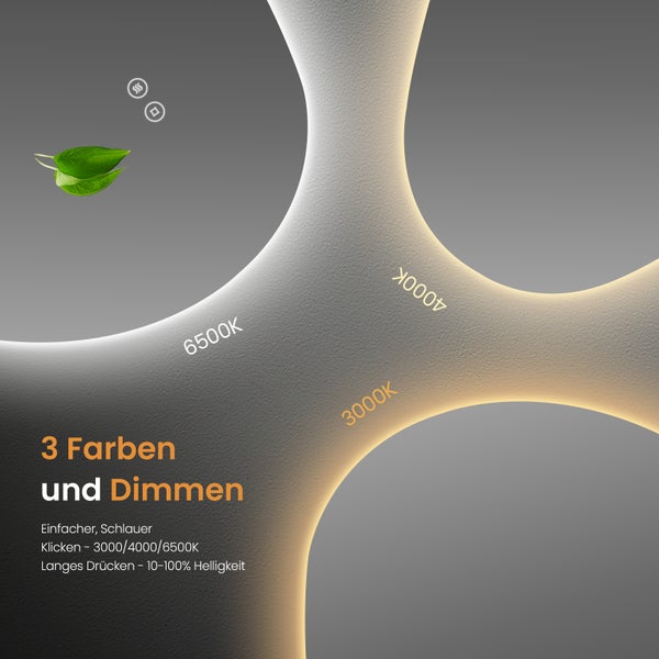 Dekorative Lampe mit drei verschiedenen Lichtfarben und Dimmfunktion