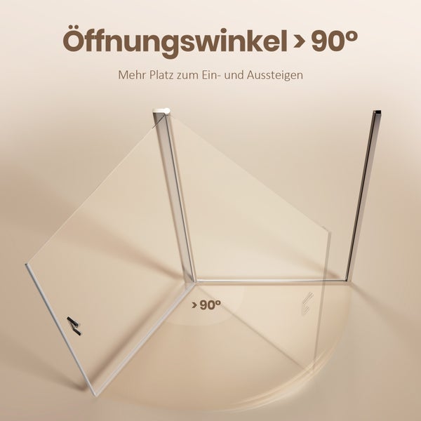 EMKE Duschtür 75 x 195 cm Pendeltür Nischentür Schwingtür 6 mm ESG Sicherheitsglas mit beidseitiger Nano-Beschichtung, pflegeleicht