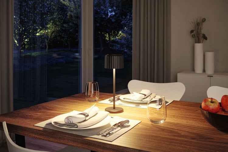 Solar Akkuleuchte Else IP44 dimmbar 2700K Schwarz