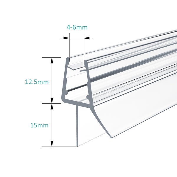 Duschdichtung zur Trennung von Nass- und Trockenbereichen, Vorher-Nachher-Vergleich der Wasserabdichtung an einer Glasduschtür.