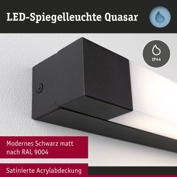 Selection Bathroom LED Spiegelleuchte Quasar IP44 3000K 900lm 230V 11,2W Schwarz