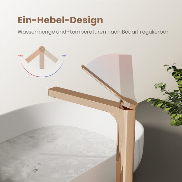 Einhebelmischer mit regulierbarer Wassertemperatur und Wassermenge am Waschbecken
