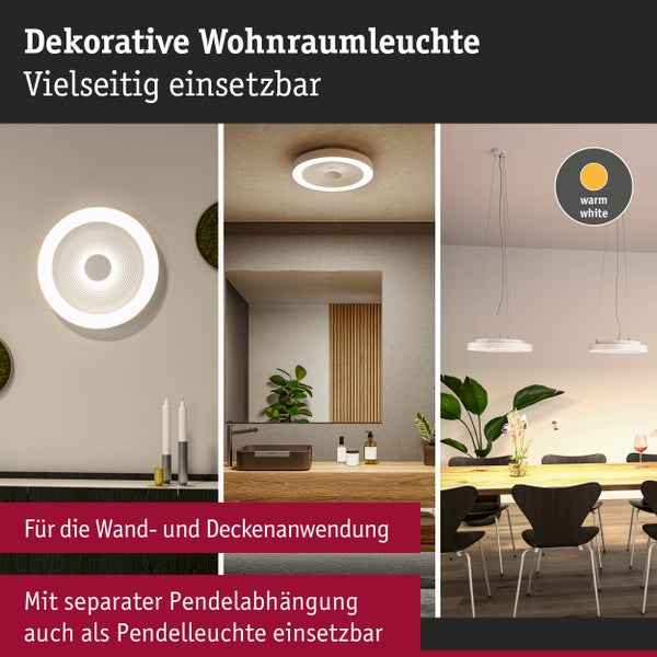 LED Deckenleuchte Volea IP44 3000K 500lm / 2400lm 230V 4W / 18,5W dimmbar Weiß, Silber